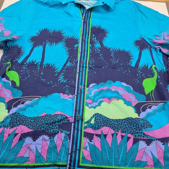 Mr Turk Desert All Over Print AOP Short Sleeve Button Shirt Men XL - Picture 9 of 11